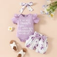 thumbnail image 2 of UAYOTSE Baby Girl Summer Clothes Outfit Sets 0 6 12 18 24 Months Outfit Ruffle Ribbed Romper Tops Floral Shorts Set + Headband,Sizes 9-12 Months, 2 of 6