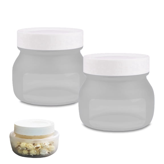 Cintog Collapsible Flexi Jars Clear Silicone Airtight Food Storage Jars 2 Count