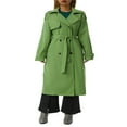 thumbnail image 1 of Trench-Coat Long pour Femmes Classique à Col Rabattu Manches Longues Coupe-Vent avec Ceinture, 1 of 6