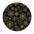 thumbnail image 4 of HAOXIT Winter Xmas Snowflakes Tablecloth with Elastic Edge, Round Table Cloth Christmas Washable Reusable Cover for Kitchen Dining Party Picnic, Medium Black 54"-58, 4 of 8