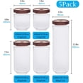 thumbnail image 2 of Set of 5 Kitchen Canisters,Thick, Stackable, Natural Style,Cookie, Rice and Spice Jars - Sugar or Flour Container - Big and Small Airtight Food Jar for Pantry, 2 of 3