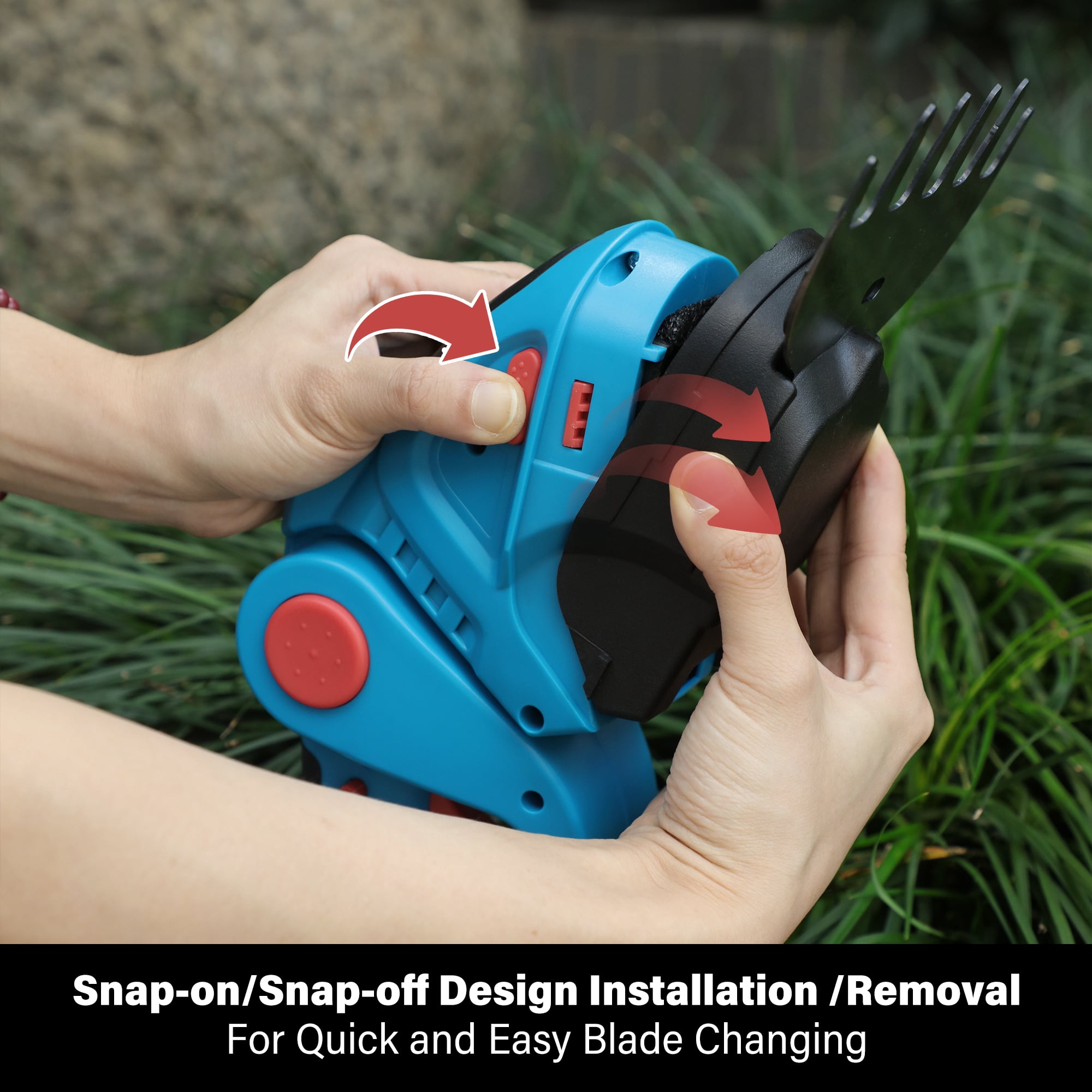YouLoveIt Hedge Trimmer Cordless & Garden Shears Hedge Clippers Grass Cutter W/ Pruning Scissor 2 in 1 Handheld Hedge Trimmers Rechargeable