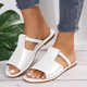 thumbnail image 2 of Zapatos Negros de Mujer de Moda Y Versátil Color Sólido Peep-Toe Plus Tamaño Primavera Y Verano Estilo Moderno Y Cómodo Open-Toe Zapatillas Planas Zapatos de Trabajo Blancos, 2 of 9