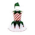 thumbnail image 2 of iiniim Kids Girls Christmas Ms.Santa Elf Costume Figure Ice Skating Ballet Leotard Dance Tutu Dress with Hat Size 4-16 Red 16, 2 of 7