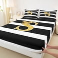thumbnail image 4 of Erosebridal Cartoon Initial S Queen Sheet Sets for Girl, Stripes Lines Bed Set, 4 Pieces, 4 of 5