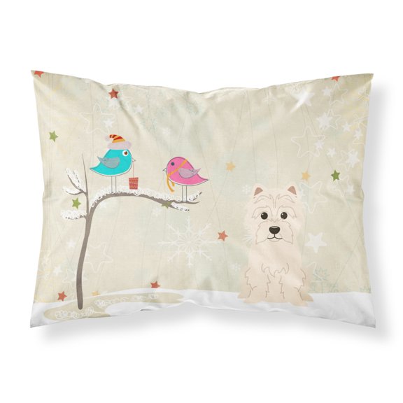 Christmas Presents between Friends West Highland White Terrier Fabric Standard Pillowcase