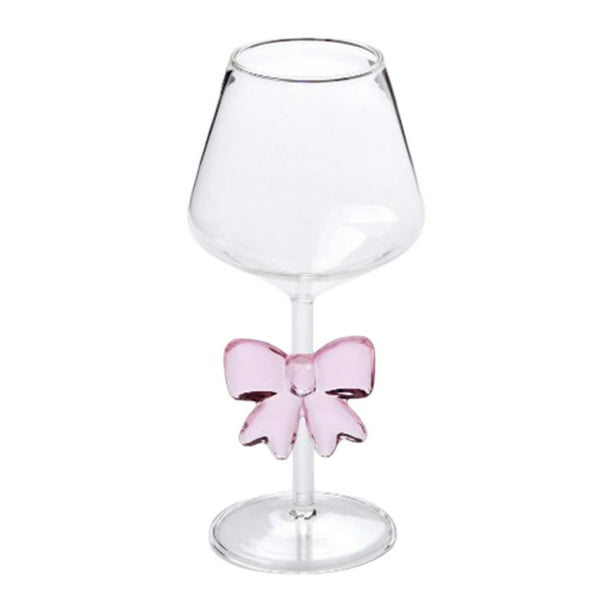 Copas de vino con mango curvo, copa de cristal transparente, copa decorativa para cóctel, copas de champán para cumpleaños, despedida de soltera, bar