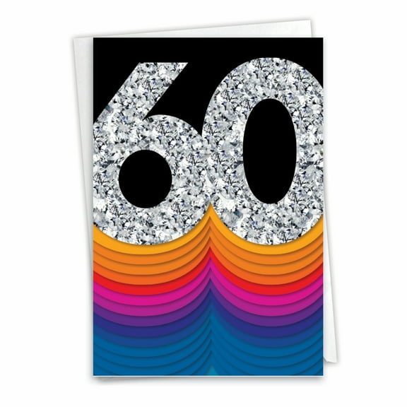 1 Anniversary Card with Envelope - Bold Milestones 60 C6110DMAG