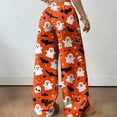 thumbnail image 5 of Fabrcox Halloween Womens Pajama Bottoms Funny Pumpkin Ghost Witch Sleep Pants for Women Comfy Spooky Fall Winter Wide Leg Womans Lounge Pants, 5 of 5