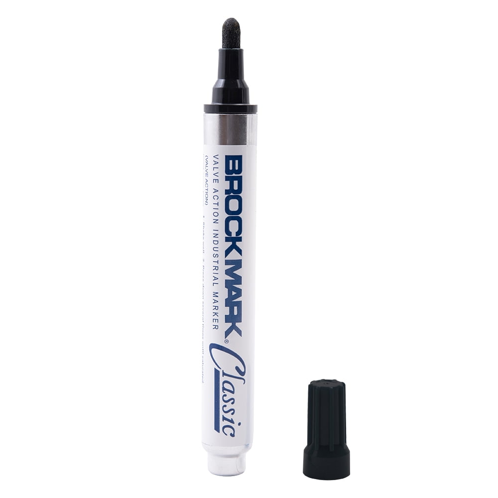 12 Pc Set Black Brockmark Classic Industrial Permanent Paint Marker Pen Metal Glass Plastic Wood Rubber for Construction Auto Warehouse Arts