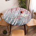 thumbnail image 5 of Tree Oil Painting Elastic Fitted Round Table Cover Foreat Leave Pink Waterproof Outdoor Tablecloth for Holiday Party, Picnic, Patio & Dining Fits Tables Up to 36"-44", 5 of 8