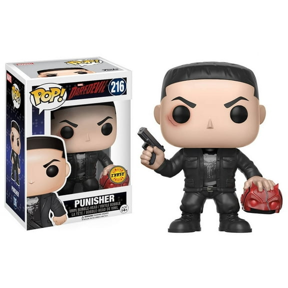 Funko POP! Marvel Collectible Vinyl Figure, Daredevil CHASE Punisher Holding Mask, 3.75"