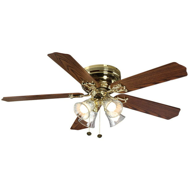 Hampton Bay Carriage House 52 Led Indoor Polished Brass Ceiling Fan 1002409868 Com - What Size Bulbs Do Hampton Bay Ceiling Fans Use In Winter