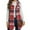 Red, variant on jinghuiyue Womens Plaid Vest Button Down Sleeveless Lapel Neck Long Vest Tops Outerwear Casual Flannel Waistcoat Jackets M