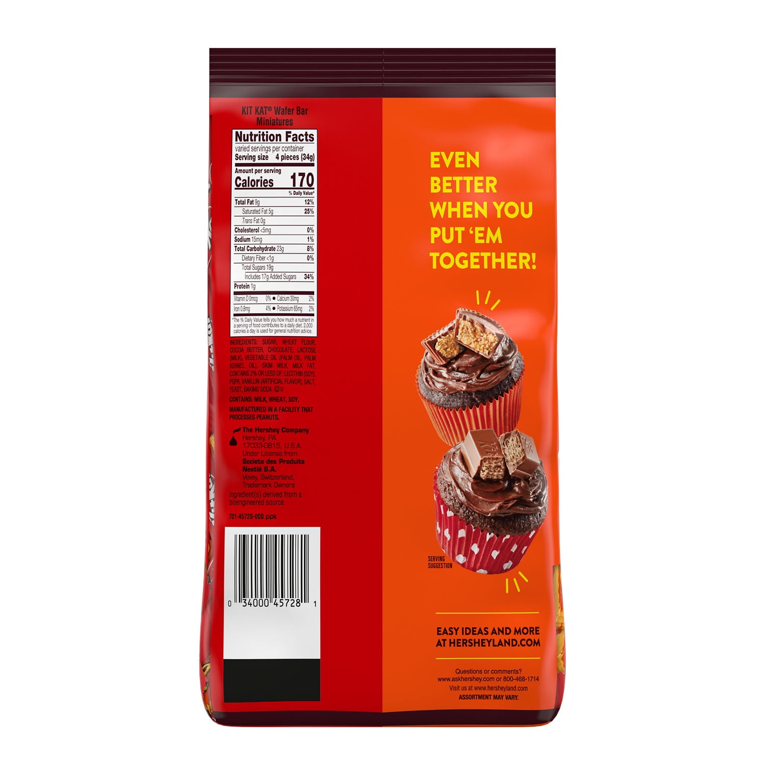 KIT KAT and REESE'S Miniatures Assorted Milk Chocolate Candy Party Pack, 30.04 oz