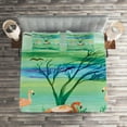 thumbnail image 2 of Ambesonne Flamingo Quilted Coverlet 3 Pcs, Nature and Birds, Queen Size, Multicolor, 2 of 2