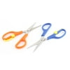 Orange Blue Spring Plastic Handle Paper Craft Cutting Scissors 135mm Long 2pcs