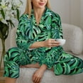 thumbnail image 6 of Balery Monstera Leaves Pattern Pajama Sets for Women Long Sleeve 2 Piece Sleepwear Loungewear Sets Soft PJ's with Pockets Long Sleeve Comfy Pj Sets-X-Large, 6 of 7