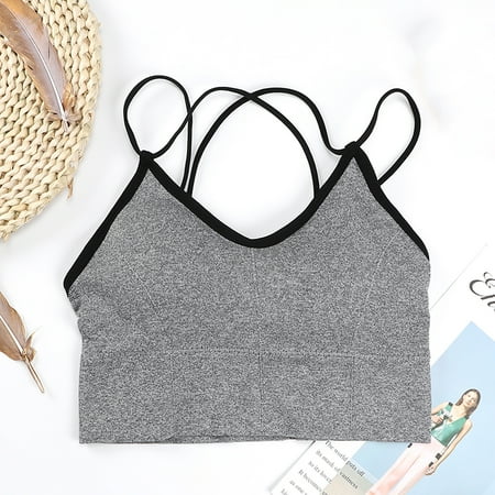 Herrnalise Sleeveless Fitness Workout Running Crop Tops Women s New Sling Bra Without Steel Ring Sports Underwear