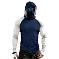 thumbnail image 2 of Men's UPF 50+ Sun Hoodie Long Sleeve Hooded Fishing Shirt Solid Pullover Cooling Ice Silk Breathable Quick-Dry Moisture Wicking 4-Way Stretch for Commute Fishing Hiking Royal Blue 3XL, 2 of 7