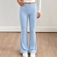 thumbnail image 2 of LIaqionyy Girl's Leggings Flare Pants High Waisted Yoga Bootcut Pant Kids Full Length Bell Bottoms Legging, 2 of 8