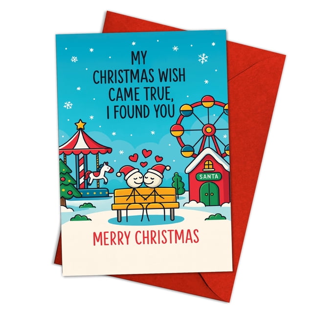 Tarjeta de felicitación Podagree Romantic Christmas para parejas, 13 x 21 cm