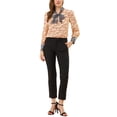 thumbnail image 2 of INSPIRE CHIC Blouse à Manches Longues Boho à Imprimé Floral pour Femme avec Nœud, Col en V, 2 of 5