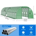 thumbnail image 3 of Dextrus 44x10x7ft Conservatory Ultra Spacious Robust 4 Entryways Open-air Horticultural Structures 24 Vents Walk-in Tunnel Plant Nursery Enhanced Zinc-Coated Steel Structure for Backyard, Green, 3 of 5