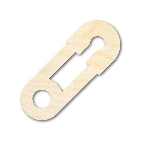 Unfinished Wood Cute Safety Pin Shape 10" / 1/8"