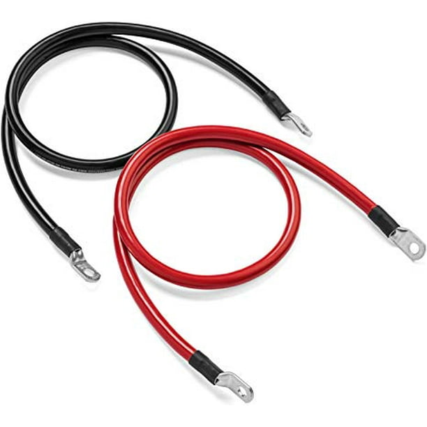 Spartan Power 4 AWG 1 Foot Battery Cable Set Four Gauge Wire Made in America 1 FT with 3/8" Ring