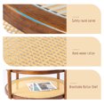 thumbnail image 2 of Ktaxon 31.5in Wood Side Table, Patio Wicker End Table with Double-Layer, Round  Rubber Wood Small Table with Glass Top (Walnut, Large), 2 of 9