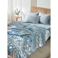thumbnail image 5 of Blue Crab Coastal Flat Sheets Only Queen Size, Soft Breathable Bed Top Sheets for Mattress, Summer Beach Nautical Starfish Coral Luxury Bedding Flat Sheets for Home Hotel Bedroom Bed Protection, 5 of 9