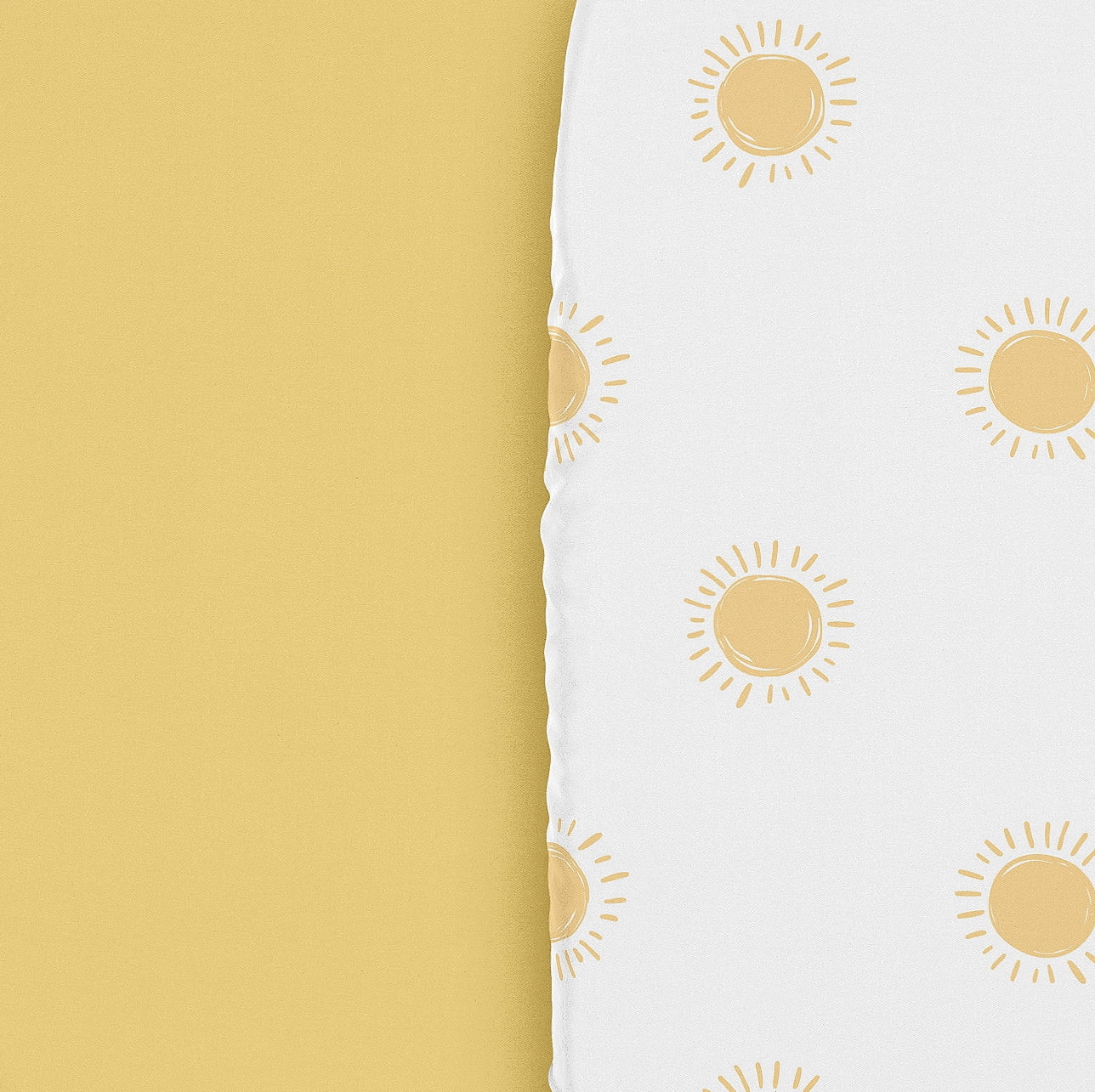 Sweet Jojo Designs Boho Sun White and Mustard Yellow Boy, Girl, Unisex/Gender Neutral Baby Bassinet Fitted Sheets Set 2 Piece