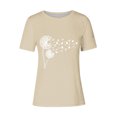 thumbnail image 4 of Tops de Ajuste Suelto para las Mujeres Sudadera Casual Impresa Manga Corta Cuello Redondo Superior, Poliéster, 4 of 7