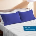 thumbnail image 2 of 500 Thread Count Egyptian Cotton Pillowcases, 2-Pack –Pillow Covers for Ultimate Comfort – Elegant Design Envelope Closure, Queen Size (20" x 30") Royal Blue Solid, 2 of 4