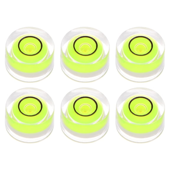 Uxcell 6 Packs Round Bubble Level 10x6mm Mini Circular Bullseye Spirit Levels for Camera Tripod Telescope, Green