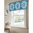thumbnail image 6 of Teal Blue Boho Curtain Valances for Windows, Abstract Floral Ethnic Tribal Modern Kitchen Valance Window Treatment, Light Filtering Block Curtains for Bathroom/Bedroom/Living Room 54'' x 18'', 6 of 9
