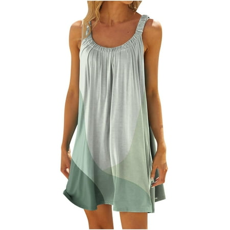

Womens Plus Size Clearance Women Plus Size Casual Print Round-Neck Short Sleeve Loose Knee-Length Dres