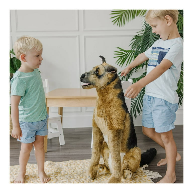 Realistic Large Black And Tan German Shepherd Sitting Pose Eco-Friendl U2013 The Pink Pigs