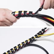D-Line Black Cable Spiral Wrap, Organize Cords 0.39-1.5in, 8.2ft Length