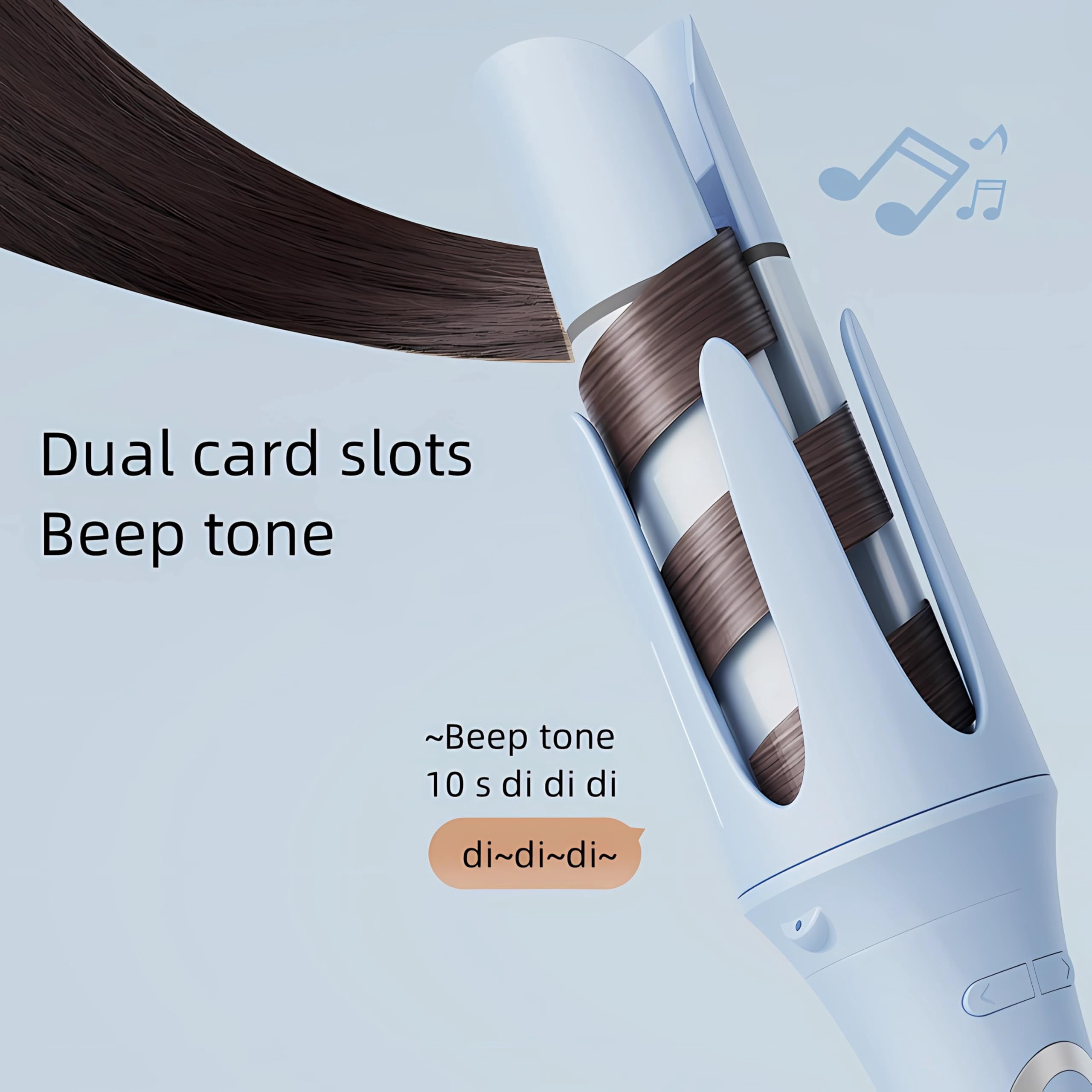 Automatic Curling Iron, Rotating Curling Wand with 3 Barrel Sizes, Three Temperature Levels can be Selected, Anti-Tangle Rotating Curling Wand for Hair Styling (Pink)