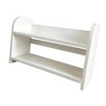 thumbnail image 2 of Estante organizador de almacenamiento de escritorio, estante de exhibición de madera de 2 niveles, muebles para sala de estar blanco, 2 of 8