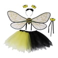 thumbnail image 4 of Diadema con alas de abeja, divertida decoración, accesorio de disfraz, accesorios festivos y adorables para disfraces. Juego de 4 piezas en oro negro, 4 of 9