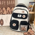 thumbnail image 4 of Capybara Backpack WhiteBackpack Plush Schoolbag Cartoon Soft Funny Animal Large Capacity Stuffed Unisex Aesthetic Backpacks (38), 4 of 6