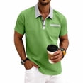 thumbnail image 2 of MYAOYI Mens Shirts Short Sleeve Polo Shirts, Waffle Knit Contrast Collar Breathable Comfortable Casual Tops for All Occasions, 2 of 8