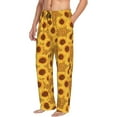 thumbnail image 6 of Honiee Yellow Leopard Print Sunflower for men - a sleek fusion of Straight Pajama Pants, versatile Lounge Pants, and cozy Sleepwear, all rolled into one-Large, 6 of 6