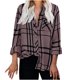 thumbnail image 2 of Puntoco Blusa con estampado de cuadros de manga larga con botones sueltos para mujer Puntoco Puntoco-4986, 2 of 7