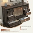 thumbnail image 3 of 10 Drawers Dresser for Bedroom,Farmhouse Wood Dresser with Smoothly Sliding Barn Doors, Chest of Drawers 55" Wide TV Stands for Living Room,Hallway,Entryway,Dark Rustic Oak, 3 of 10