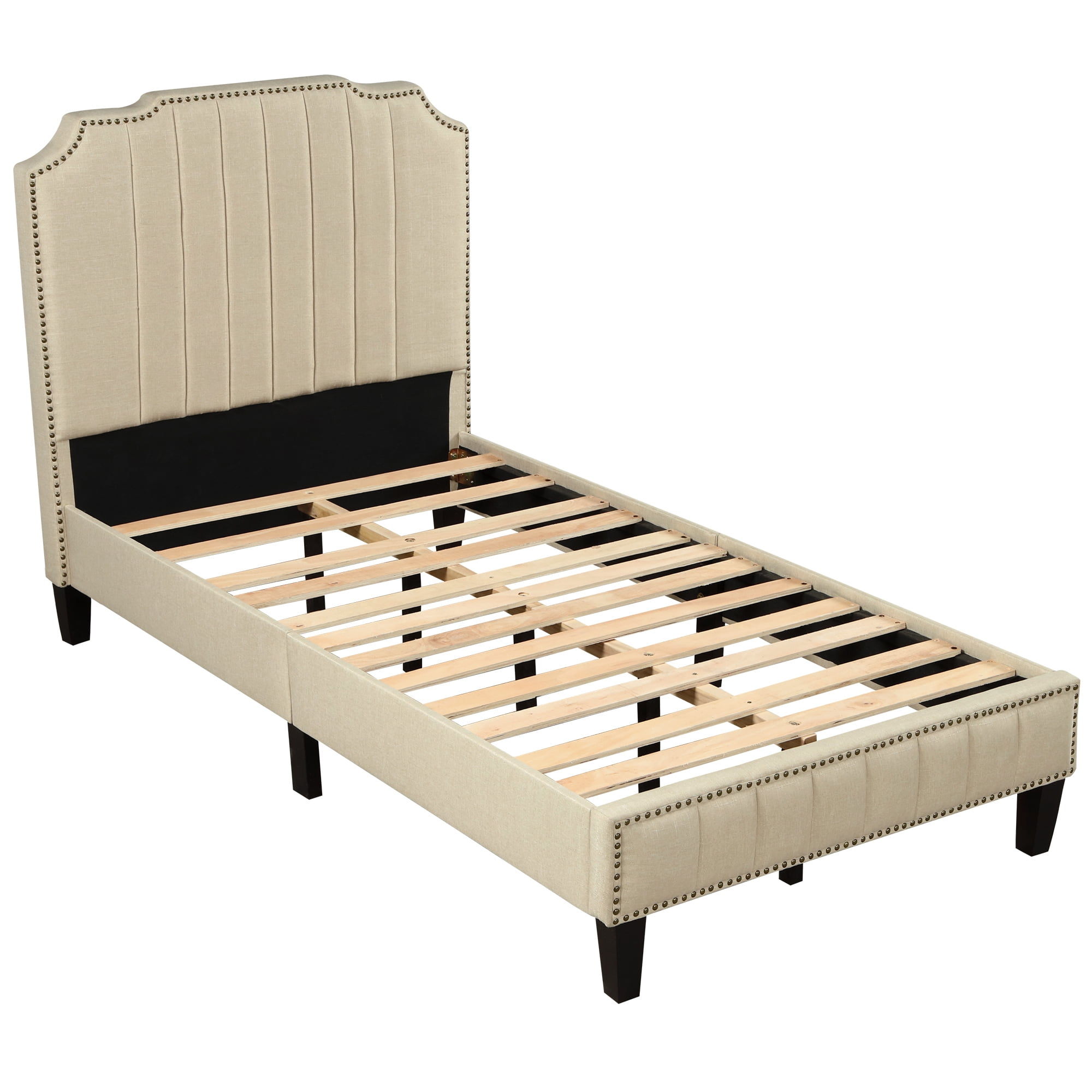 Bed Frame Futon Platform Bed Frame Upholstered Mattress Foundation with