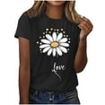 thumbnail image 2 of NSLGXD 2025 Womens Summer T-Shirts Fashion Floral Printed Tees Crew Neck Short Sleeve Loose Fitting Tunic Shirts Trendy Summer Clothes, 2 of 4